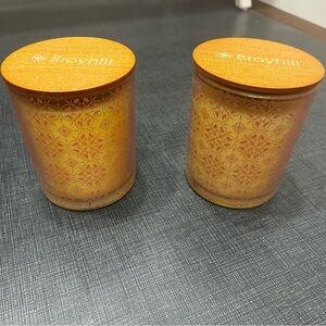 Broyhill Orange and Yellow Patterned Candle Set
